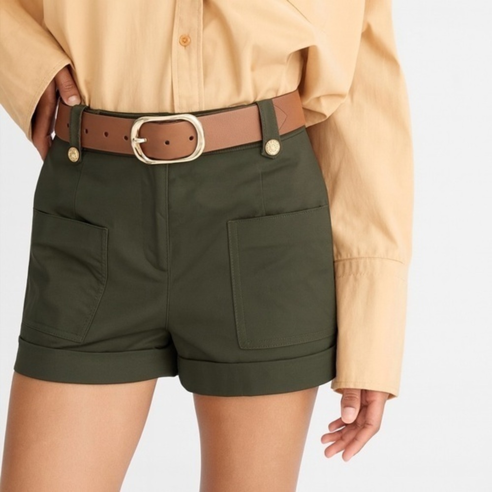 J. Crew green patch pocket suit shorts NWT